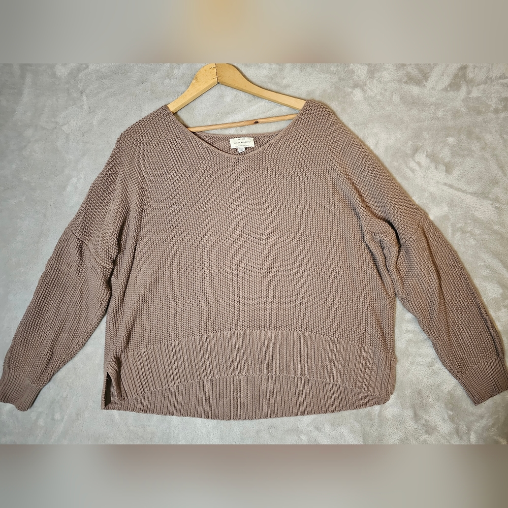 Lucky Brand Women's Tight Knitted Sweater XL Brown Bohemian style